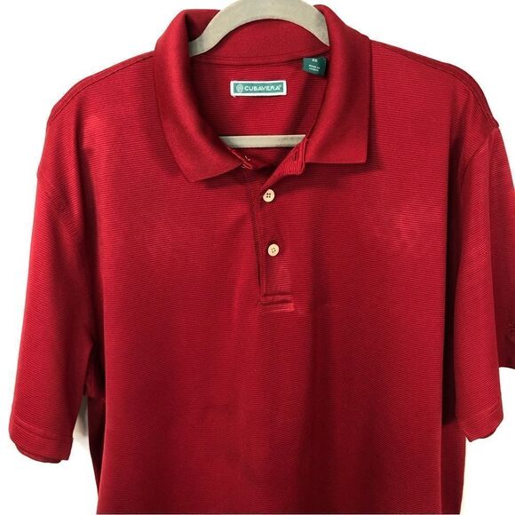 Cubavera Men’s Solid Textured Polo Biking Red Size XL - Picture 5 of 11